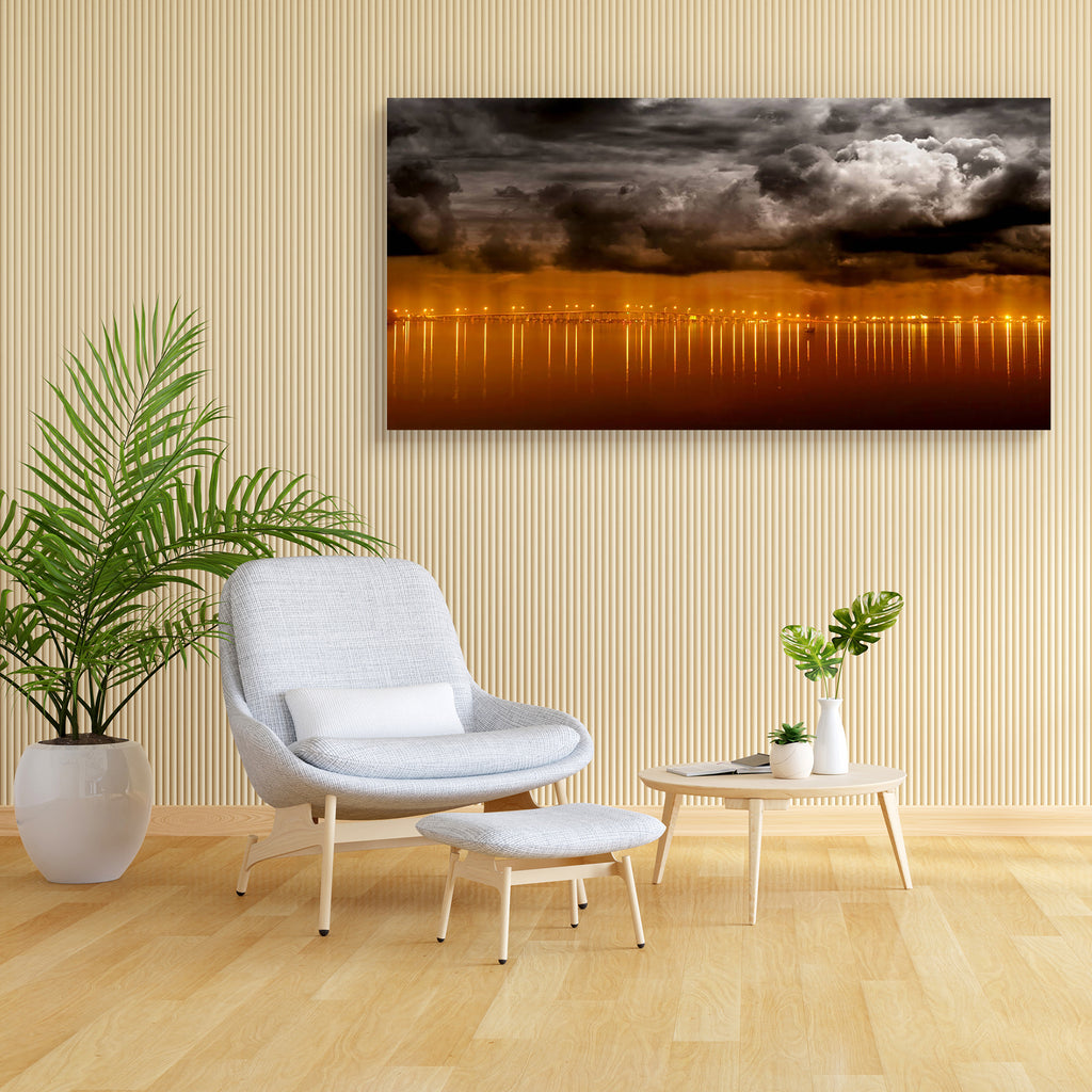 Night Lights Canvas Painting Synthetic Frame-Paintings MDF Framing-AFF_FR-IC 5000949 IC 5000949, Automobiles, Cities, City Views, Futurism, God Ram, Hinduism, Landmarks, Landscapes, Modern Art, Panorama, Places, Scenic, Skylines, Transportation, Travel, Urban, Vehicles, night, lights, canvas, painting, synthetic, frame, advanced, beautiful, bold, bridge, busy, city, cityscape, civilization, cloud, coast, colorful, district, downtown, dusk, future, glow, harbor, horizon, illuminated, landmark, landscape, lif