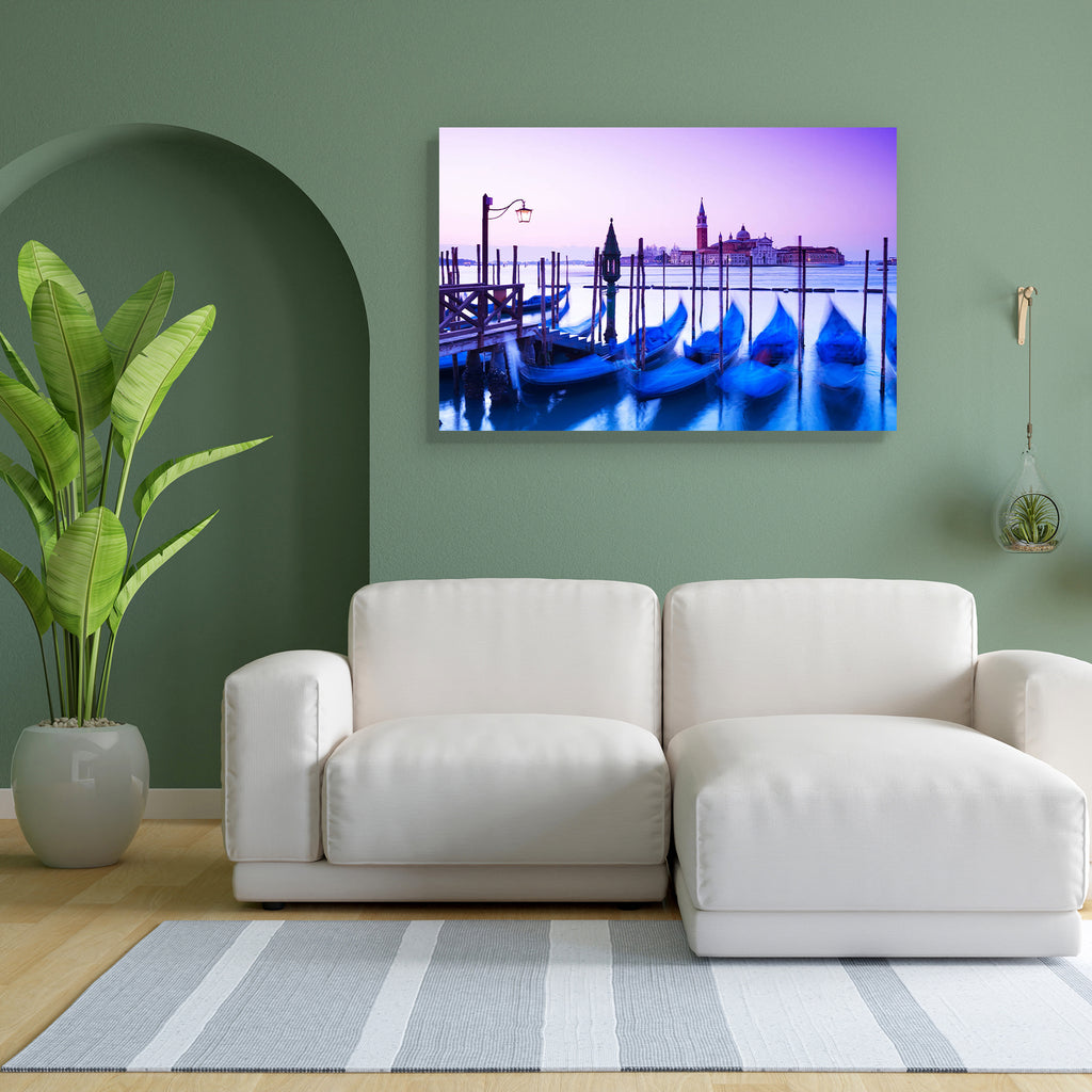 San Giorgio Maggiore Church & Gondolas, Venice Italy Canvas Painting Synthetic Frame-Paintings MDF Framing-AFF_FR-IC 5000963 IC 5000963, Architecture, Automobiles, Cities, City Views, Culture, Ethnic, Italian, Landmarks, Places, Skylines, Traditional, Transportation, Travel, Tribal, Vehicles, World Culture, san, giorgio, maggiore, church, gondolas, venice, italy, canvas, painting, synthetic, frame, blue, canal, city, break, cityscape, clear, sky, cross, process, dawn, europe, famous, place, gondola, interna