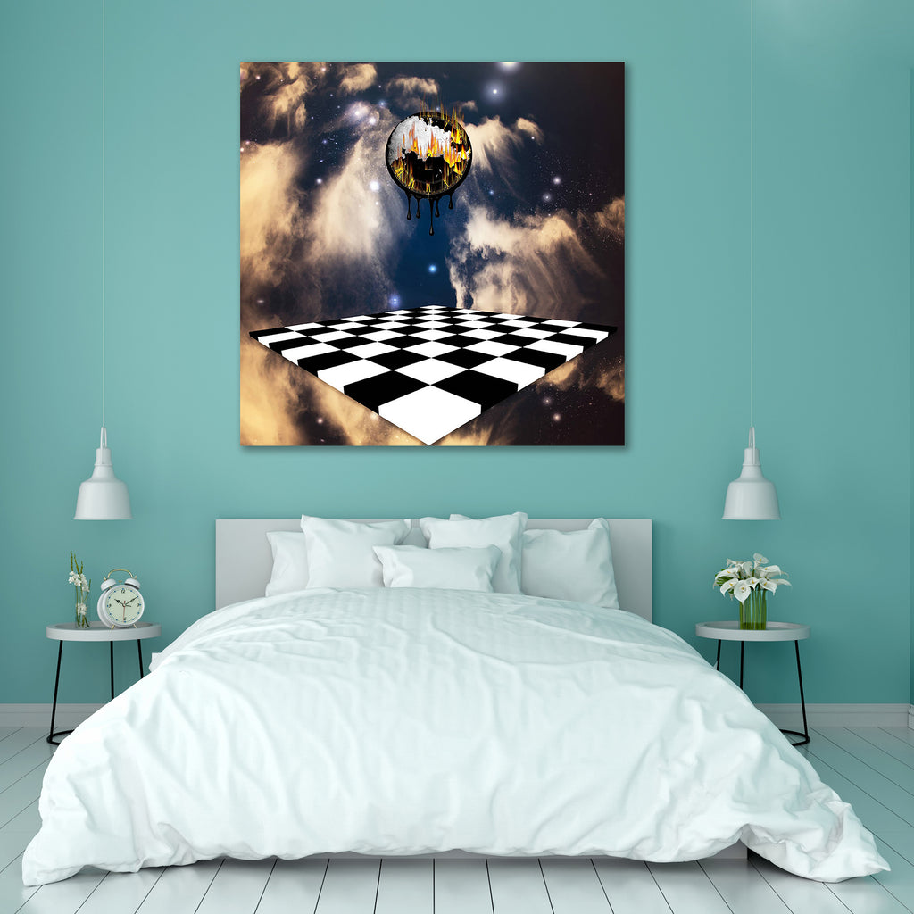 Time Melts Canvas Painting Synthetic Frame-Paintings MDF Framing-AFF_FR-IC 5000987 IC 5000987, Art and Paintings, Black, Black and White, Fantasy, Modern Art, Perspective, Realism, Signs, Signs and Symbols, Sports, Surrealism, White, time, melts, canvas, painting, synthetic, frame, chess, dali, hallucination, acid, art, burn, clock, clockwork, clouds, daylight, design, dial, dream, element, face, fire, flow, game, hour, hours, imagination, imaginative, like, lsd, manipulation, mechanism, melt, melted, metap