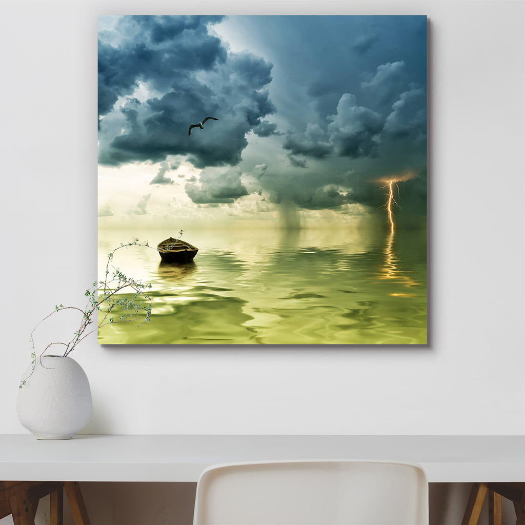 Lonely Old Boat Canvas Painting Synthetic Frame-Paintings MDF Framing-AFF_FR-IC 5000989 IC 5000989, Birds, Black and White, Boats, Landscapes, Nature, Nautical, Scenic, Splatter, White, lonely, old, boat, canvas, painting, synthetic, frame, seagull, background, bay, beautiful, beauty, bird, blue, bright, cloud, color, colorful, dusk, evening, gold, golden, horizon, landscape, light, lightning, meditation, ocean, outdoor, rain, reflection, relax, scene, sea, ship, silhouette, sky, splash, storm, sun, sunligh