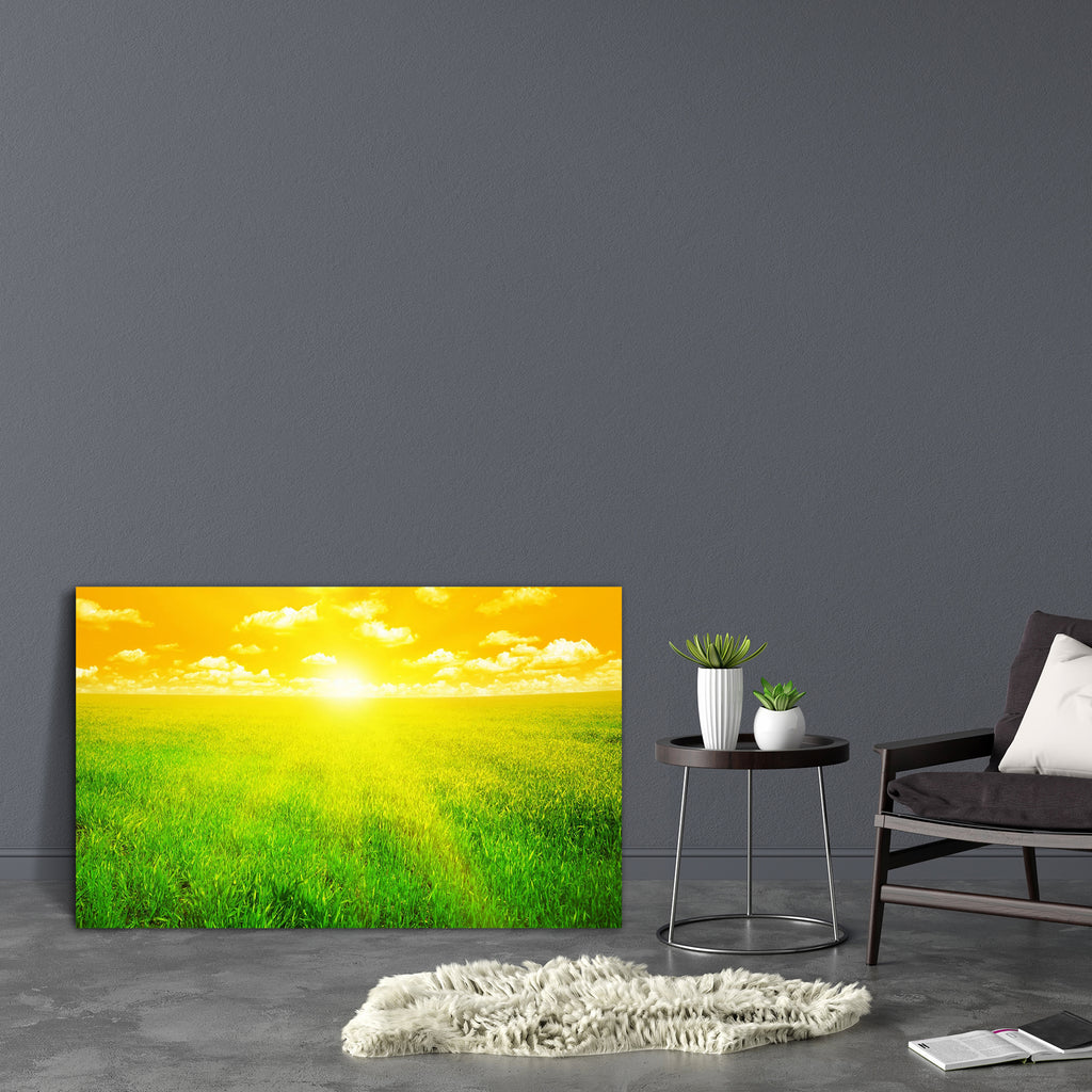 Sunset On A Spring Field Canvas Painting Synthetic Frame-Paintings MDF Framing-AFF_FR-IC 5001021 IC 5001021, Botanical, Countries, Culture, Ethnic, Floral, Flowers, Landscapes, Nature, Scenic, Sunrises, Sunsets, Traditional, Tribal, World Culture, sunset, on, a, spring, field, canvas, painting, synthetic, frame, agriculture, autumn, background, beam, beautiful, blue, bright, cloud, cloudy, country, day, evening, fall, fields, flower, grass, grassland, green, heavens, herb, landscape, lawn, meadow, morning, 