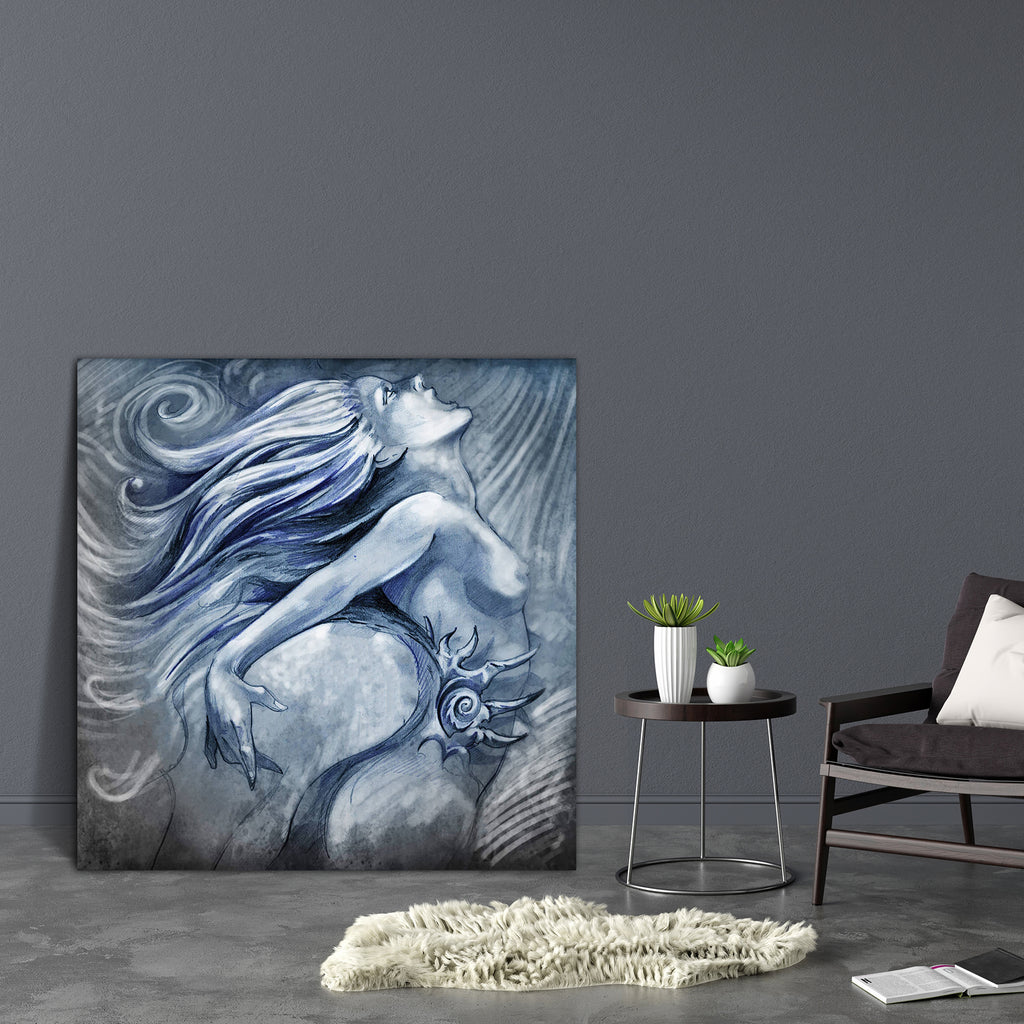 Mermaid In Blue Colors Canvas Painting Synthetic Frame-Paintings MDF Framing-AFF_FR-IC 5001024 IC 5001024, Adult, Art and Paintings, Fantasy, Illustrations, Mermaid, Nudes, Signs and Symbols, Symbols, in, blue, colors, canvas, painting, synthetic, frame, art, attractive, beautiful, beauty, character, creature, diving, dream, elf, face, fairy, female, fish, floating, folklore, girl, gorgeous, hair, human, illustration, imagination, legend, magic, myth, mythical, mythology, ocean, pearl, pretty, sea, silence,
