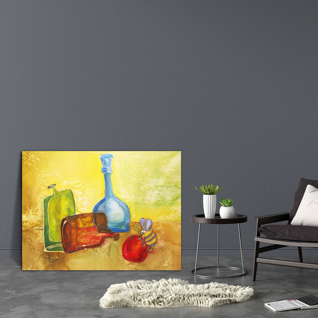 Colourful Pottery Canvas Painting Synthetic Frame-Paintings MDF Framing-AFF_FR-IC 5001029 IC 5001029, Abstract Expressionism, Abstracts, Art and Paintings, Drawing, Paintings, Semi Abstract, Signs, Signs and Symbols, Watercolour, colourful, pottery, canvas, painting, synthetic, frame, abstract, art, artist, blue, bottle, decoration, design, glass, green, hand, life, original, simple, still, watercolor, yellow, artzfolio, wall decor for living room, wall frames for living room, frames for living room, wall a