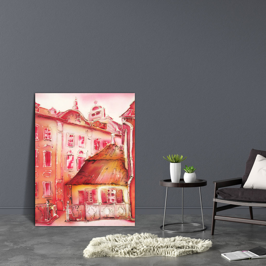 European City Street Romantic Light Canvas Painting Synthetic Frame-Paintings MDF Framing-AFF_FR-IC 5001030 IC 5001030, Architecture, Art and Paintings, Cities, City Views, Drawing, Paintings, Signs, Signs and Symbols, Watercolour, european, city, street, romantic, light, canvas, painting, synthetic, frame, art, artist, batik, beautiful, building, colorful, creative, decor, design, europe, hand, happy, outside, painted, silk, unique, watercolor, artzfolio, wall decor for living room, wall frames for living 
