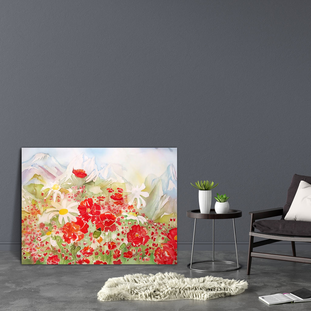 Red Puppy Flowers & White Chamomile Canvas Painting Synthetic Frame-Paintings MDF Framing-AFF_FR-IC 5001031 IC 5001031, Abstract Expressionism, Abstracts, Art and Paintings, Black and White, Botanical, Drawing, Floral, Flowers, Nature, Paintings, Semi Abstract, Signs, Signs and Symbols, Watercolour, White, red, puppy, chamomile, canvas, painting, synthetic, frame, abstract, art, artist, blue, decor, design, hand, happy, orange, original, painted, pastel, silk, soft, unique, watercolor, wild, yellow, artzfol