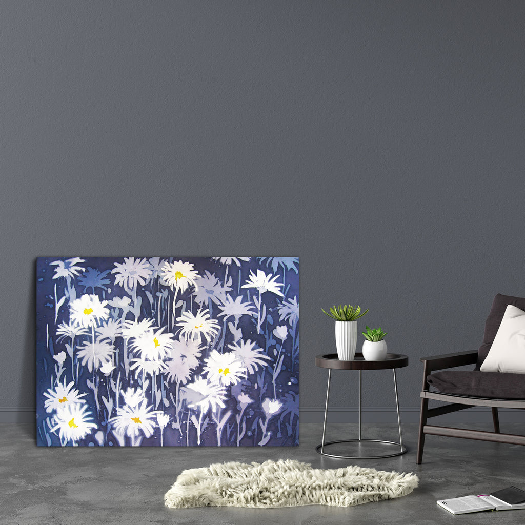 Chamomile Flowers Canvas Painting Synthetic Frame-Paintings MDF Framing-AFF_FR-IC 5001033 IC 5001033, Abstract Expressionism, Abstracts, Art and Paintings, Black and White, Botanical, Floral, Flowers, Modern Art, Nature, Paintings, Patterns, Semi Abstract, Signs, Signs and Symbols, White, chamomile, canvas, painting, synthetic, frame, abstract, art, artistic, background, batik, blue, creation, design, modern, pattern, silk, artzfolio, wall decor for living room, wall frames for living room, frames for livin
