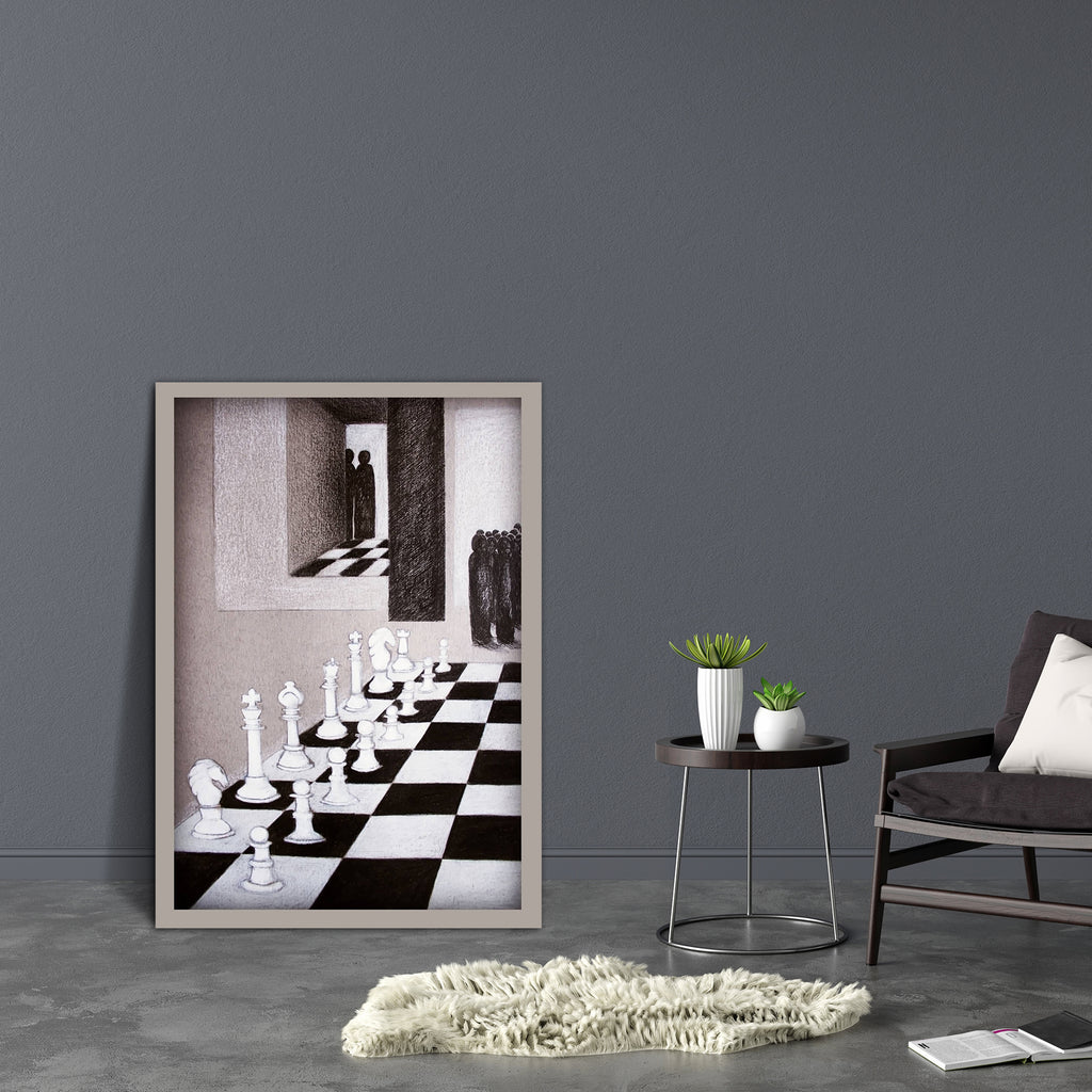 Chess & Stylized People That Observing The Move Canvas Painting Synthetic Frame-Paintings MDF Framing-AFF_FR-IC 5001037 IC 5001037, Black, Black and White, Drawing, Illustrations, People, Perspective, Sports, White, chess, stylized, that, observing, the, move, canvas, painting, synthetic, frame, detail, figure, game, handcraft, illustration, illustrative, pastel, pen, picture, play, strategy, technique, texture, unique, artzfolio, wall decor for living room, wall frames for living room, frames for living ro