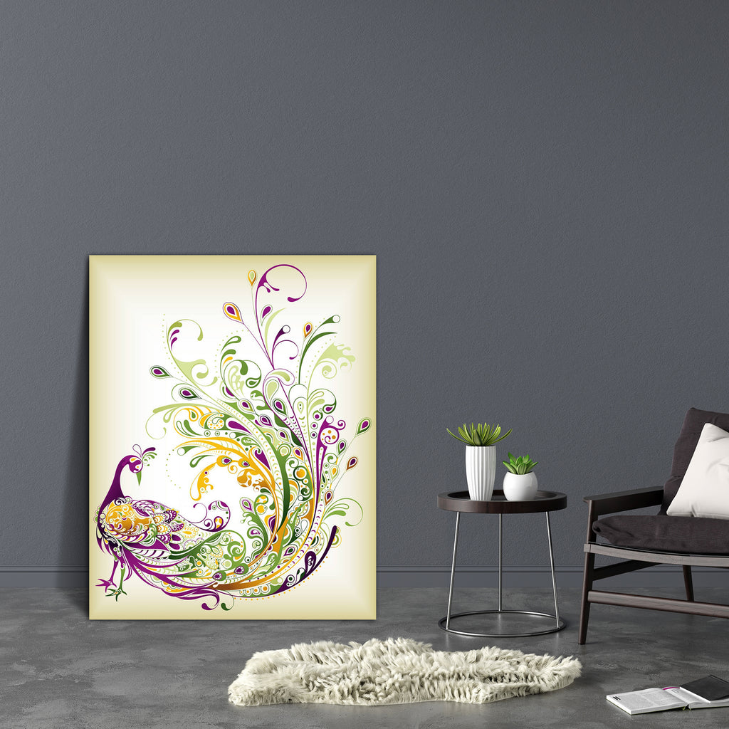 Peacock Canvas Painting Synthetic Frame-Paintings MDF Framing-AFF_FR-IC 5001045 IC 5001045, Abstract Expressionism, Abstracts, Animals, Birds, Illustrations, Semi Abstract, Signs, Signs and Symbols, peacock, canvas, painting, synthetic, frame, abstract, feather, design, feathers, bird, peacocks, illustration, animal, green, plume, purple, artzfolio, wall decor for living room, wall frames for living room, frames for living room, wall art, canvas painting, wall frame, scenery, panting, paintings for living r
