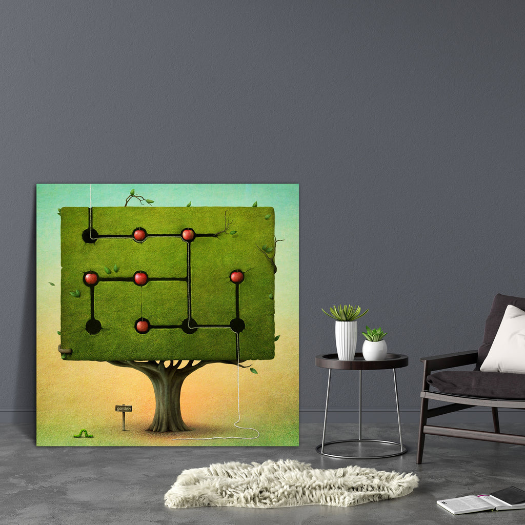 Green Tree With Red Apples Canvas Painting Synthetic Frame-Paintings MDF Framing-AFF_FR-IC 5001052 IC 5001052, Art and Paintings, Cuisine, Drawing, Fantasy, Food, Food and Beverage, Food and Drink, Fruit and Vegetable, Fruits, Illustrations, Nature, Scenic, Signs, Signs and Symbols, Sports, green, tree, with, red, apples, canvas, painting, synthetic, frame, maze, labyrinth, apple, art, beautiful, blue, branch, bright, caterpillar, concept, create, crown, design, drawings, ecology, environment, fruit, game, 