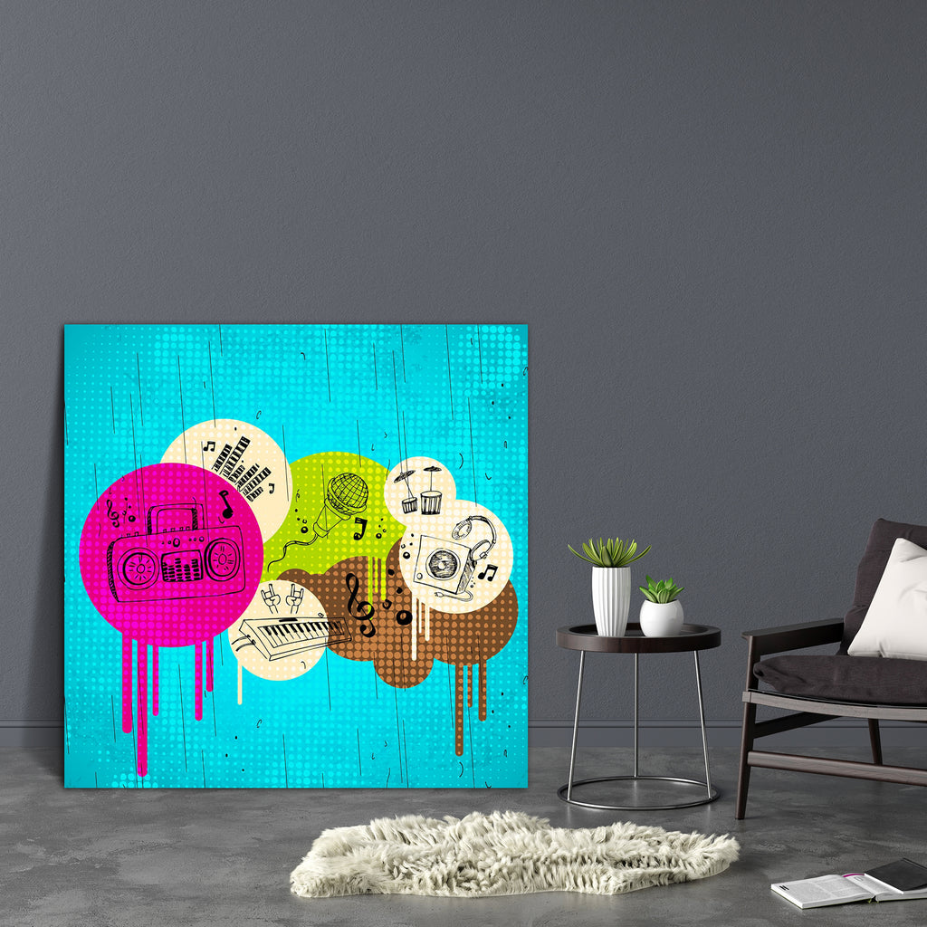 Abstract Musical Artwork Canvas Painting Synthetic Frame - Paintings MDF Framing - ArtzFolio.com