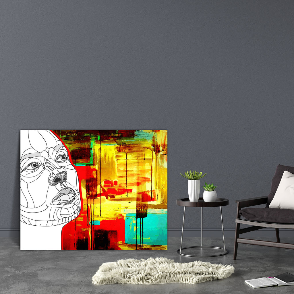 Woman Portrait D3 Canvas Painting Synthetic Frame-Paintings MDF Framing-AFF_FR-IC 5001064 IC 5001064, Abstract Expressionism, Abstracts, Art and Paintings, Decorative, Digital, Digital Art, Drawing, Fashion, Graphic, Illustrations, Individuals, Paintings, Patterns, Portraits, Semi Abstract, Signs, Signs and Symbols, Sketches, Watercolour, woman, portrait, d3, canvas, painting, synthetic, frame, grunge, abstract, acrylic, art, artistic, artwork, background, composition, concept, construction, creativity, des