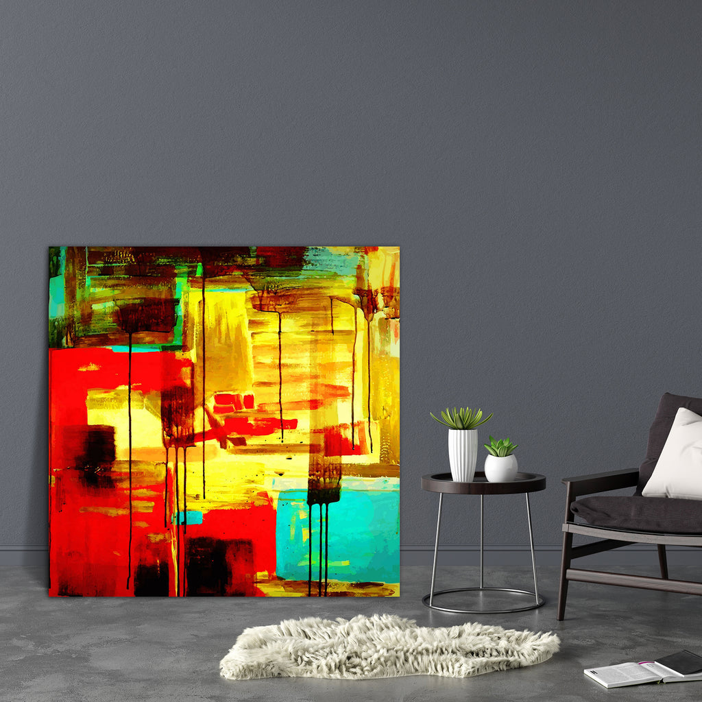 Abstract Artwork D35 Canvas Painting Synthetic Frame - Paintings MDF Framing - ArtzFolio.com