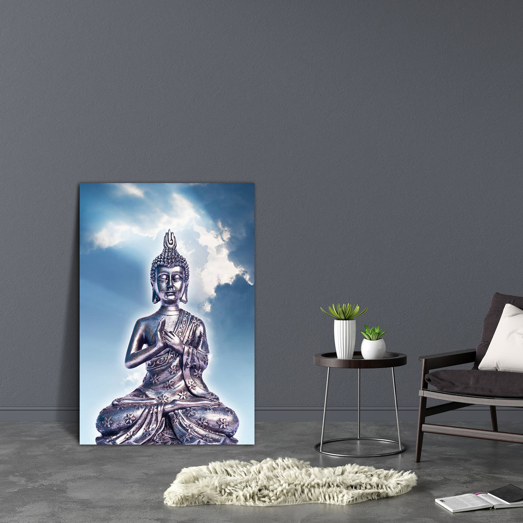 Lord Buddha D6 Canvas Painting Synthetic Frame-Paintings MDF Framing-AFF_FR-IC 5001079 IC 5001079, Ancient, Asian, Buddhism, God Buddha, Love, Religion, Religious, Romance, Spiritual, Travel, Vintage, Metallic, lord, buddha, d6, canvas, painting, synthetic, frame, asia, beams, of, light, blue, buddhist, clouds, enlightenment, faith, god, gray, meditating, meditation, oriental, peace, power, pray, relaxation, sculpture, seated, serene, serenity, sky, spirituality, statue, sun, rays, sunlight, tourism, worshi