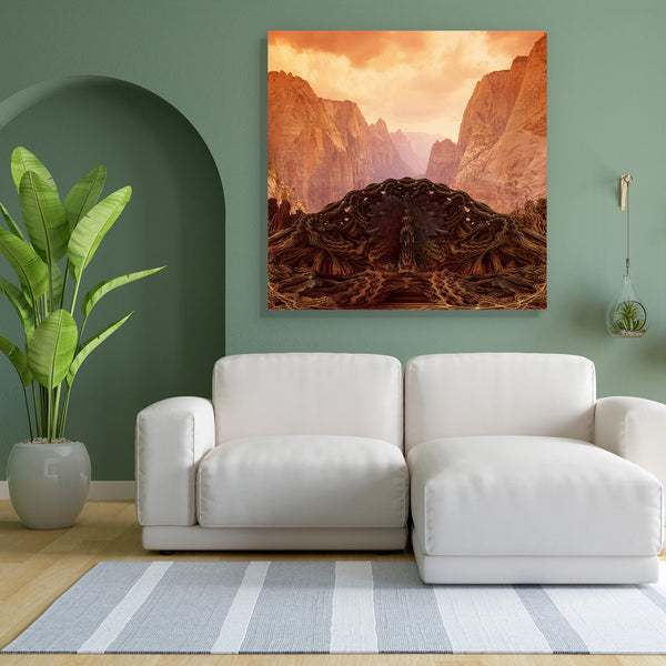 Futuristic Bridge In Mountain Valley Canvas Painting Synthetic Frame-Paintings MDF Framing-AFF_FR-IC 5001100 IC 5001100, 3D, Abstract Expressionism, Abstracts, Digital, Digital Art, Fantasy, Futurism, Graphic, Illustrations, Modern Art, Mountains, Patterns, Semi Abstract, Signs, Signs and Symbols, Space, futuristic, bridge, in, mountain, valley, canvas, painting, for, bedroom, living, room, engineered, wood, frame, abstract, artistic, backdrop, background, backgrounds, beautiful, beauty, black, blue, bright