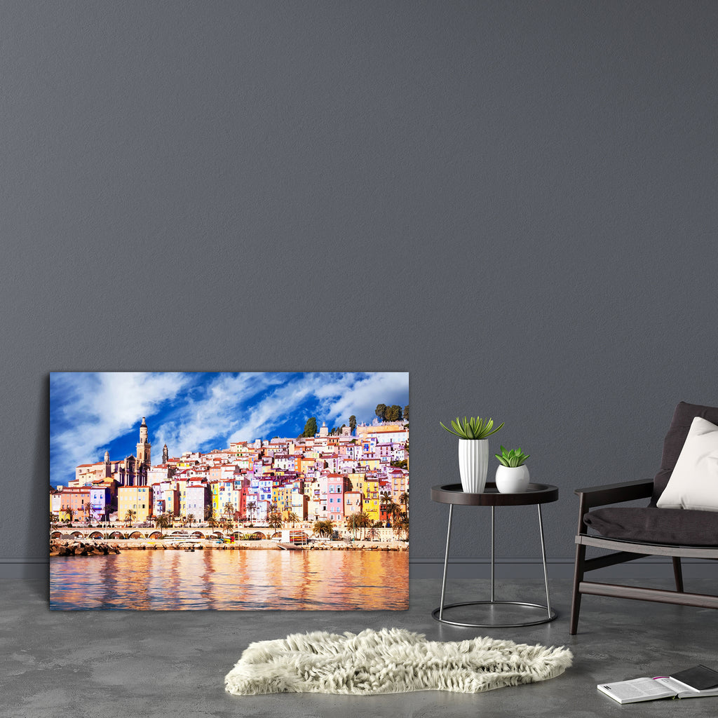 Provence Village Menton Scenic View Canvas Painting Synthetic Frame-Paintings MDF Framing-AFF_FR-IC 5001108 IC 5001108, Architecture, Automobiles, Business, Cities, City Views, Countries, Family, Fantasy, French, Holidays, Landscapes, Scenic, Sunrises, Transportation, Travel, Vehicles, Wine, provence, village, menton, view, canvas, painting, synthetic, frame, background, beach, blue, building, church, city, clouds, color, colorful, country, day, europe, france, green, holiday, houses, joy, landscape, life, 