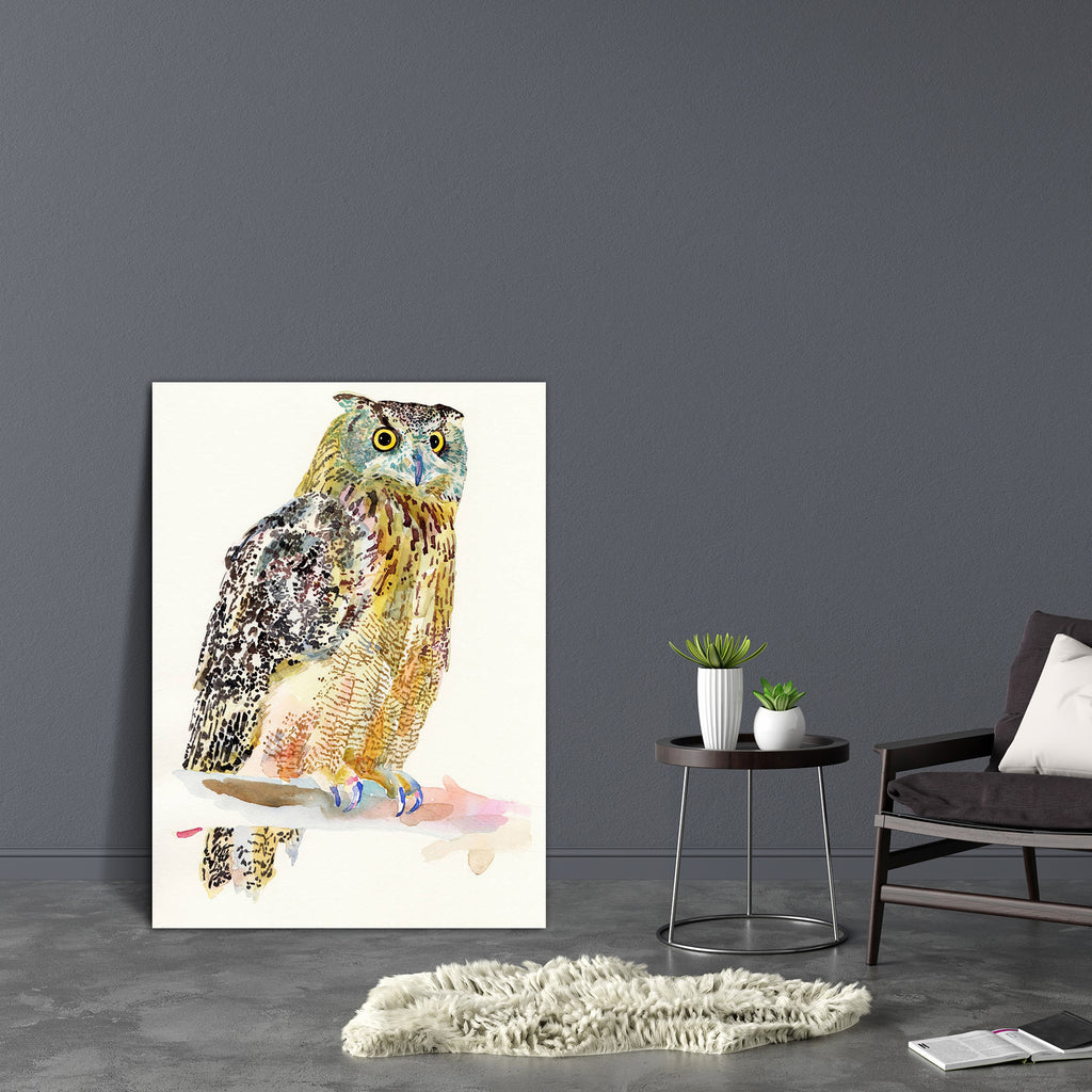 Owl on a Branch Canvas Painting Synthetic Frame-Paintings MDF Framing-AFF_FR-IC 5001148 IC 5001148, Animals, Art and Paintings, Birds, Digital, Digital Art, Drawing, Graphic, Illustrations, Individuals, Nature, Paintings, Portraits, Scenic, Sketches, Watercolour, Wildlife, owl, on, a, branch, canvas, painting, synthetic, frame, watercolor, owls, animal, art, artistic, artwork, biology, bird, bubo, carnivore, ecology, fauna, feather, hand, draw, hunter, illustration, isolated, naturalistic, night, nocturnal,