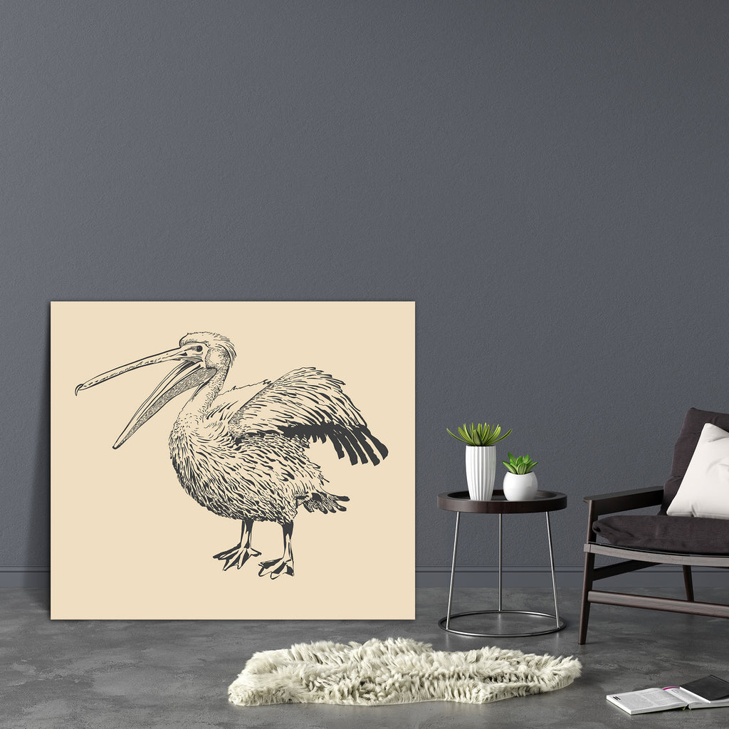 Pelican With Open Beak Canvas Painting Synthetic Frame-Paintings MDF Framing-AFF_FR-IC 5001152 IC 5001152, Ancient, Animals, Art and Paintings, Birds, Calligraphy, Drawing, Historical, Illustrations, Medieval, Nature, Realism, Rural, Scenic, Sketches, Vintage, Watercolour, Wildlife, pelican, with, open, beak, canvas, painting, synthetic, frame, animal, art, artist, artwork, bird, brush, countryside, craft, creative, creativity, drawn, ecology, ecosystem, farm, fauna, hand, handmade, handwork, illustration, 