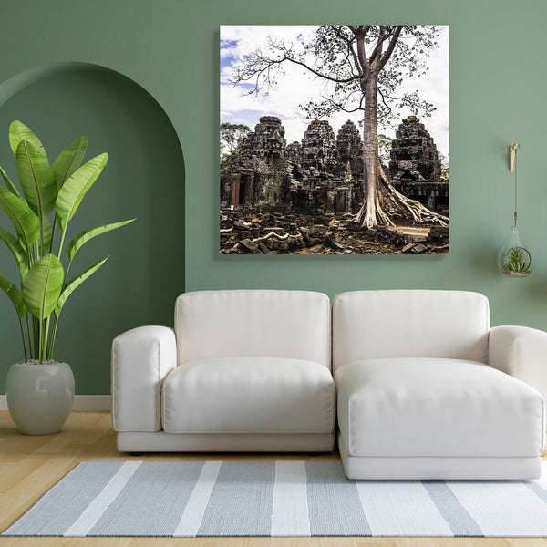 Ancient Temples Of Angkor Wat, Cambodia Canvas Painting Synthetic Frame-Paintings MDF Framing-AFF_FR-IC 5001153 IC 5001153, Ancient, Architecture, Asian, Automobiles, Buddhism, God Buddha, Hinduism, Historical, Landmarks, Landscapes, Marble and Stone, Medieval, Nature, Places, Religion, Religious, Scenic, Transportation, Travel, Vehicles, Vintage, temples, of, angkor, wat, cambodia, canvas, painting, for, bedroom, living, room, engineered, wood, frame, archeology, asia, buddha, building, carving, cloud, des