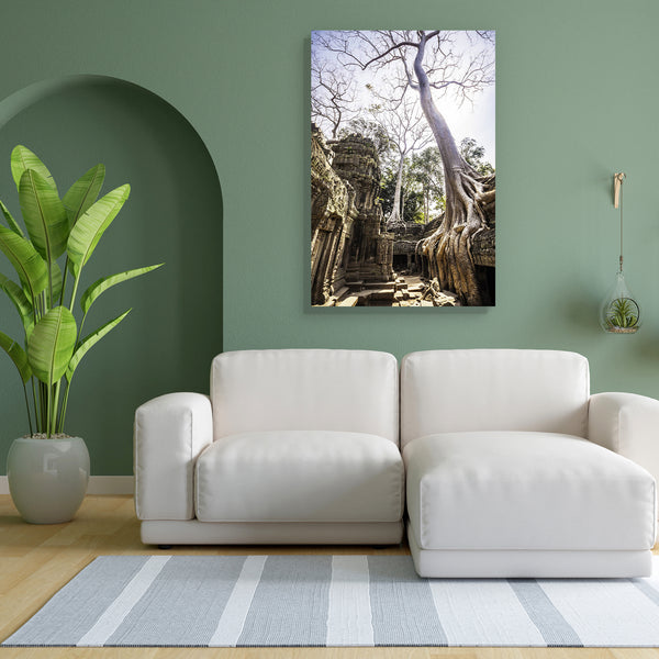 Ancient Temples Of Ta Phrom, Cambodia Canvas Painting Synthetic Frame-Paintings MDF Framing-AFF_FR-IC 5001154 IC 5001154, Ancient, Architecture, Asian, Automobiles, Buddhism, God Buddha, Hinduism, Historical, Landmarks, Landscapes, Marble and Stone, Medieval, Nature, Places, Religion, Religious, Scenic, Transportation, Travel, Vehicles, Vintage, temples, of, ta, phrom, cambodia, canvas, painting, for, bedroom, living, room, engineered, wood, frame, angkor, archeology, asia, buddha, building, carving, cloud,