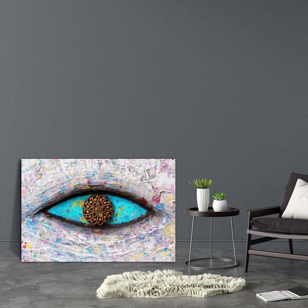 Turquoise Eye D1 Canvas Painting Synthetic Frame-Paintings MDF Framing-AFF_FR-IC 5001156 IC 5001156, Abstract Expressionism, Abstracts, Art and Paintings, Black and White, Paintings, Patterns, Semi Abstract, Signs, Signs and Symbols, White, turquoise, eye, d1, canvas, painting, synthetic, frame, abstract, acrylic, art, artwork, background, beautyful, black, and, blue, colour, colourful, composition, contrasts, creative, design, different, effect, element, elephant, expression, image, line, mixed, media, ori