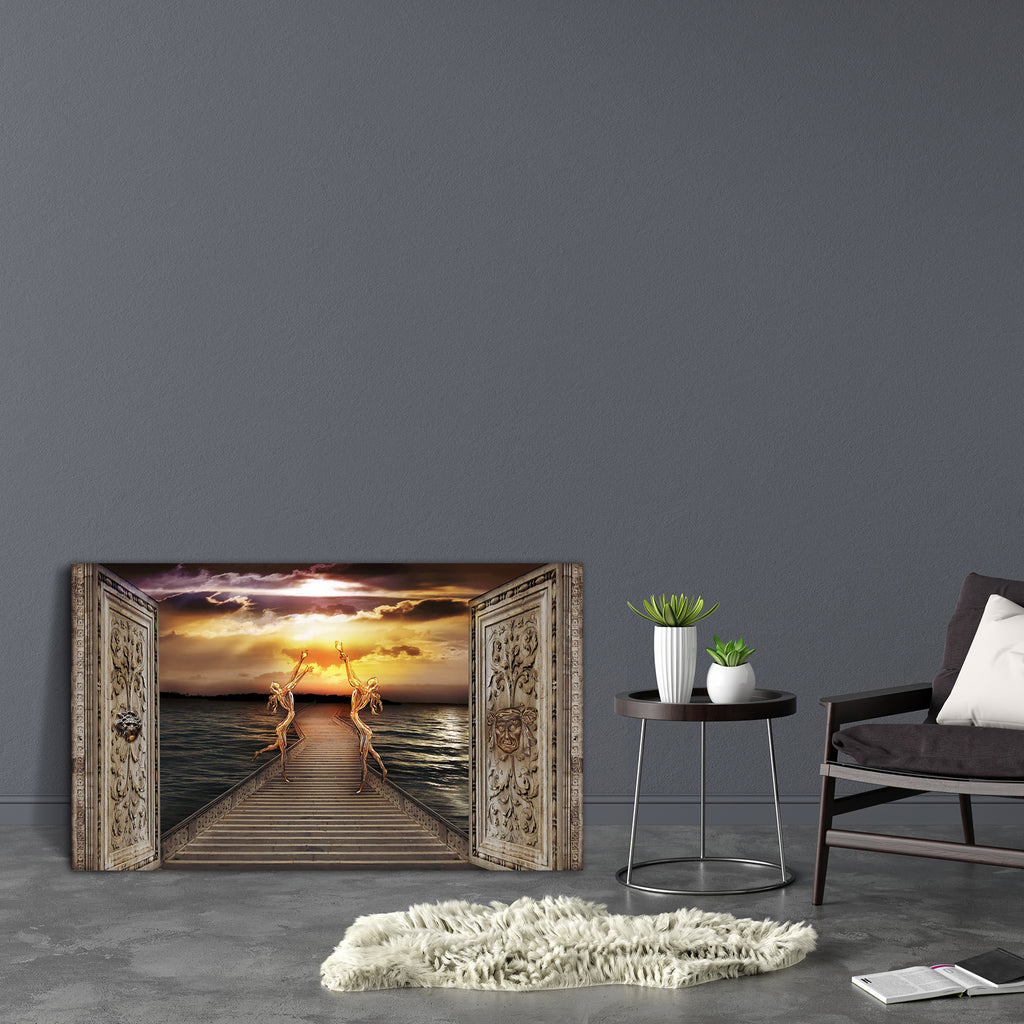 Gaze Toward Heavens Canvas Painting Synthetic Frame-Paintings MDF Framing-AFF_FR-IC 5001182 IC 5001182, Collages, Fantasy, Nature, Realism, Scenic, Science Fiction, Surrealism, gaze, toward, heavens, canvas, painting, synthetic, frame, heaven, dream, dreamscape, aerial, alien, aurora, bewitching, bizarre, clouds, coast, collage, color, colour, dreamland, dusk, enchanted, enchanting, fabulous, faerie, fairy, fairyland, fairytales, fancy, fantastic, fiction, figure, gate, horizon, illusion, imagination, legen