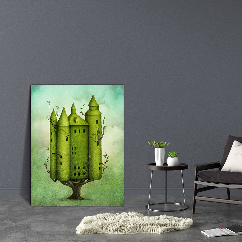 Green Tree In Form Of Castle Canvas Painting Synthetic Frame-Paintings MDF Framing-AFF_FR-IC 5001192 IC 5001192, Architecture, Digital, Digital Art, Drawing, Fantasy, Graphic, Illustrations, Landscapes, Nature, Scenic, Seasons, Signs, Signs and Symbols, Sports, Symbols, green, tree, in, form, of, castle, canvas, painting, synthetic, frame, beautiful, bright, building, cloud, concept, construction, crown, design, ecology, environment, game, graphics, house, idea, illustration, image, imagination, installatio
