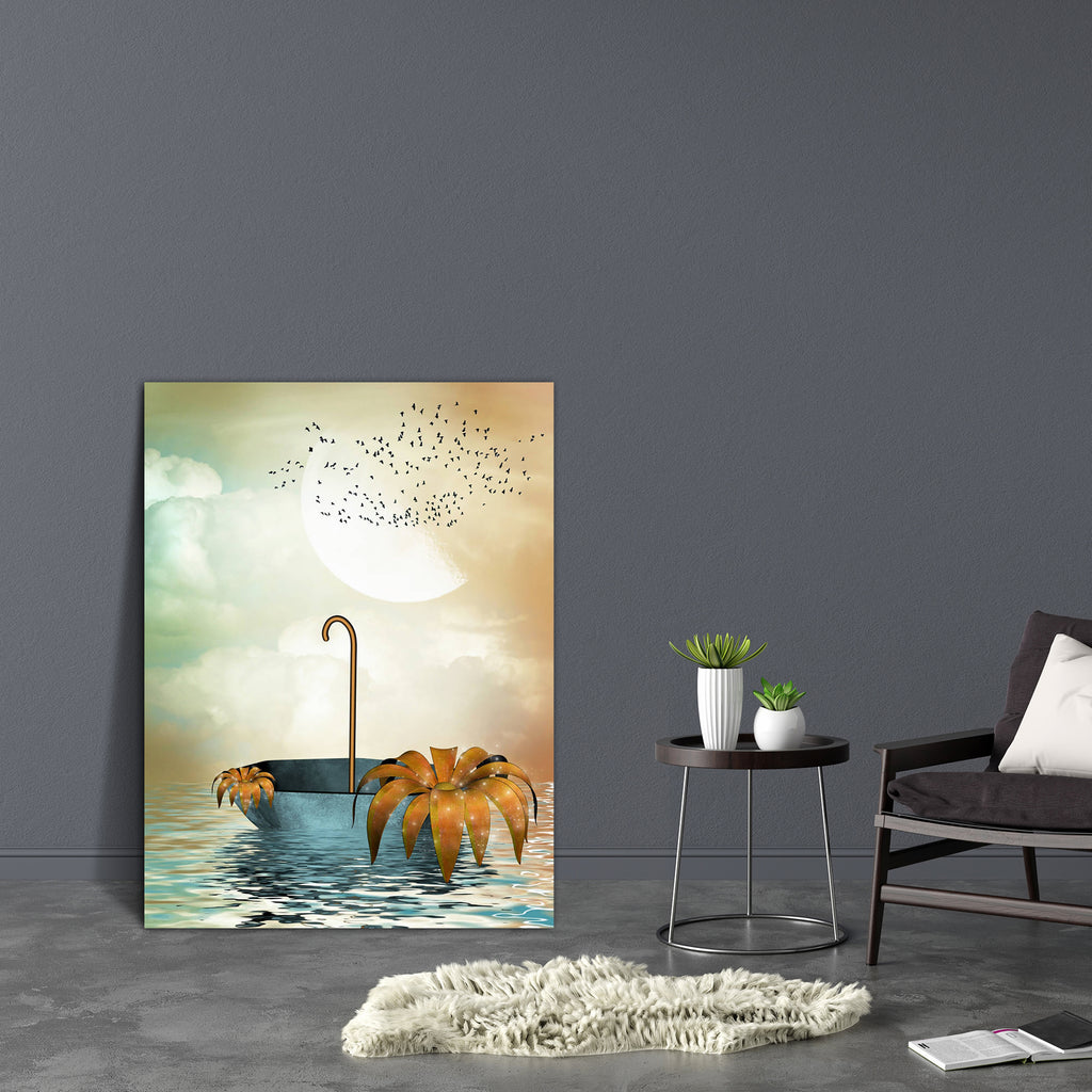 Umbrella In The Ocean Canvas Painting Synthetic Frame-Paintings MDF Framing-AFF_FR-IC 5001196 IC 5001196, Baby, Birds, Botanical, Children, Digital, Digital Art, Fantasy, Floral, Flowers, Graphic, Kids, Nature, Scenic, umbrella, in, the, ocean, canvas, painting, synthetic, frame, backdrops, background, beautiful, cloud, door, dreams, dreamy, exploration, fae, fairy, fairytale, fantastic, lighting, magic, manipulation, mist, misty, moon, outdoor, peaceful, reflect, reflection, scenario, scene, tales, waves, 
