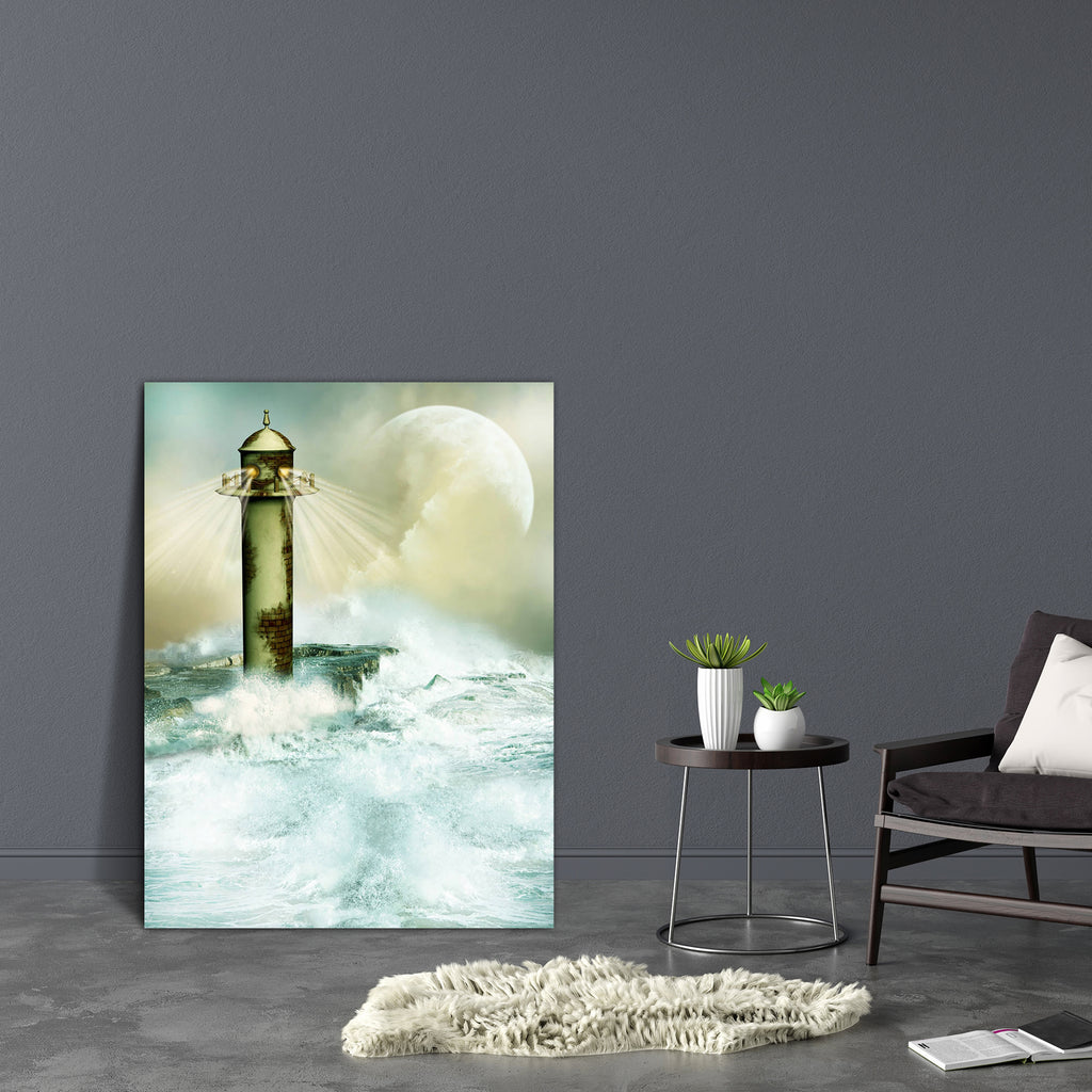 Lighthouse In Landscape Canvas Painting Synthetic Frame-Paintings MDF Framing-AFF_FR-IC 5001197 IC 5001197, Art and Paintings, Books, Digital, Digital Art, Fantasy, Graphic, Landscapes, Nature, Scenic, lighthouse, in, landscape, canvas, painting, synthetic, frame, amazing, art, backdrops, background, cloud, dream, dreamy, fae, fairy, fairytale, magic, manipulation, mist, misty, moon, outdoor, peaceful, rock, scenario, scene, scrapbook, sky, tales, waves, artzfolio, wall decor for living room, wall frames fo
