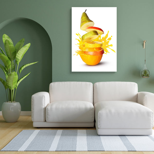 Fruit Juice Image Canvas Painting Synthetic Frame-Paintings MDF Framing-AFF_FR-IC 5001214 IC 5001214, Black and White, Cuisine, Food, Food and Beverage, Food and Drink, Fruit and Vegetable, Fruits, Splatter, Tropical, White, fruit, juice, image, canvas, painting, for, bedroom, living, room, engineered, wood, frame, splash, apple, background, color, drink, drop, energy, explosion, fresh, green, healthy, isolated, juicy, leaf, liquid, motion, orange, pear, pile, slice, splashing, sweet, tasty, vitamin, yellow