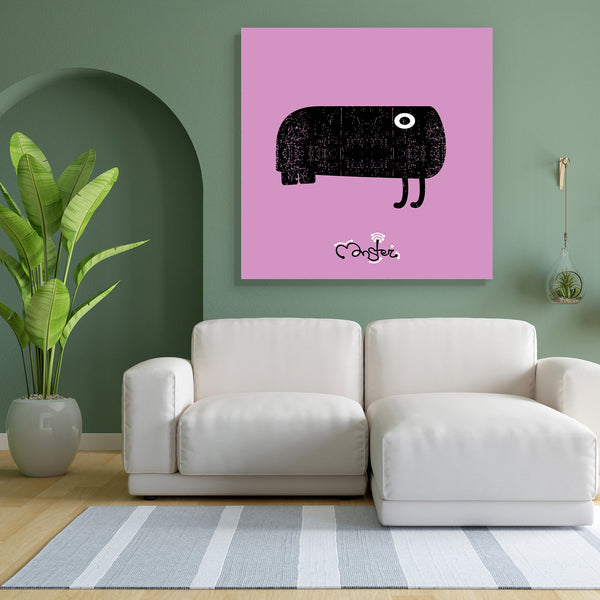 Monster D4 Canvas Painting Synthetic Frame-Paintings MDF Framing-AFF_FR-IC 5001227 IC 5001227, Animals, Animated Cartoons, Black, Black and White, Calligraphy, Caricature, Cartoons, Comedy, Fantasy, Humor, Humour, Icons, Illustrations, Nature, Pets, Scenic, Signs, Signs and Symbols, Sports, Symbols, Text, White, monster, d4, canvas, painting, for, bedroom, living, room, engineered, wood, frame, animal, background, bizarre, cartoon, characters, cheerful, claw, colorful, cute, demon, design, devil, elements, 