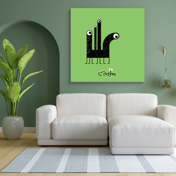 Monster D5 Canvas Painting Synthetic Frame-Paintings MDF Framing-AFF_FR-IC 5001228 IC 5001228, Animals, Animated Cartoons, Black, Black and White, Calligraphy, Caricature, Cartoons, Comedy, Fantasy, Humor, Humour, Icons, Illustrations, Nature, Pets, Scenic, Signs, Signs and Symbols, Sports, Symbols, Text, White, monster, d5, canvas, painting, for, bedroom, living, room, engineered, wood, frame, animal, background, bizarre, cartoon, characters, cheerful, claw, colorful, cute, demon, design, devil, elements, 