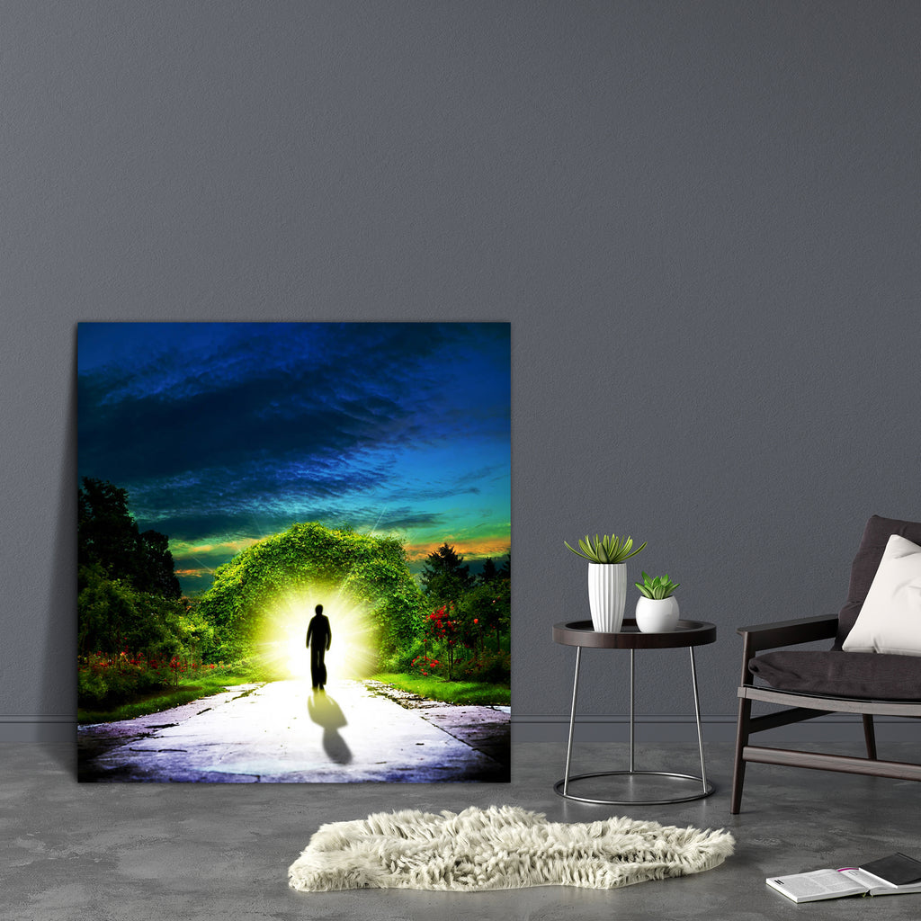 Walking To Eden Abstract Spiritual Background Canvas Painting Synthetic Frame-Paintings MDF Framing-AFF_FR-IC 5001231 IC 5001231, Abstract Expressionism, Abstracts, Christianity, Education, Jesus, Nature, People, Religion, Religious, Scenic, Schools, Semi Abstract, Signs and Symbols, Spiritual, Surrealism, Symbols, Universities, walking, to, eden, abstract, background, canvas, painting, synthetic, frame, soul, spirituality, heaven, garden, of, spirit, portal, and, hell, mystical, body, arc, arch, catholicis