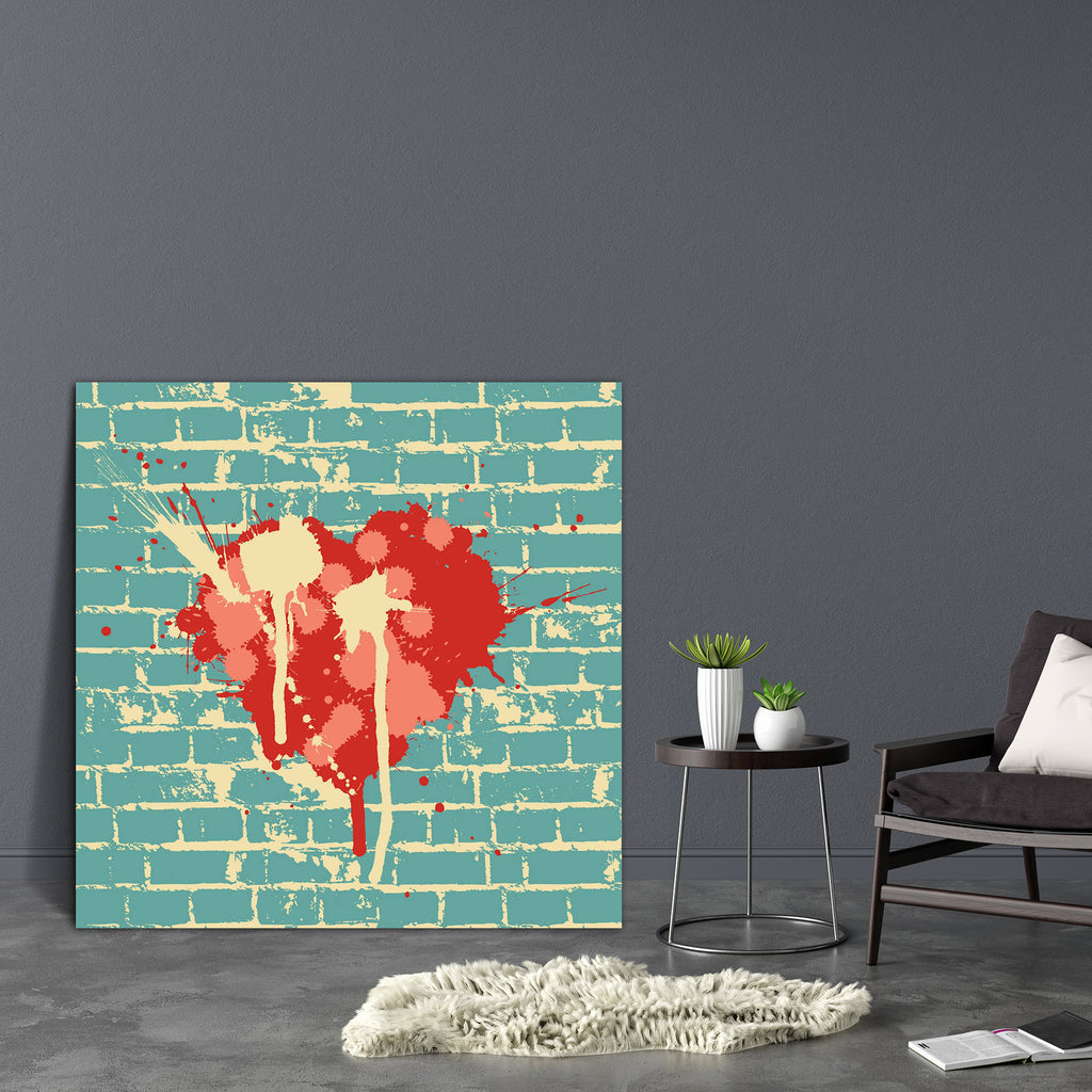 Heart Symbol On Brick Wall Canvas Painting Synthetic Frame-Paintings MDF Framing-AFF_FR-IC 5001232 IC 5001232, Abstract Expressionism, Abstracts, Ancient, Art and Paintings, Graffiti, Hearts, Historical, Illustrations, Love, Medieval, Patterns, Retro, Romance, Semi Abstract, Signs, Signs and Symbols, Symbols, Urban, Vintage, heart, symbol, on, brick, wall, canvas, painting, synthetic, frame, grunge, punk, abstract, art, artwork, backdrop, background, banner, beige, bricks, decayed, design, dirty, distressed