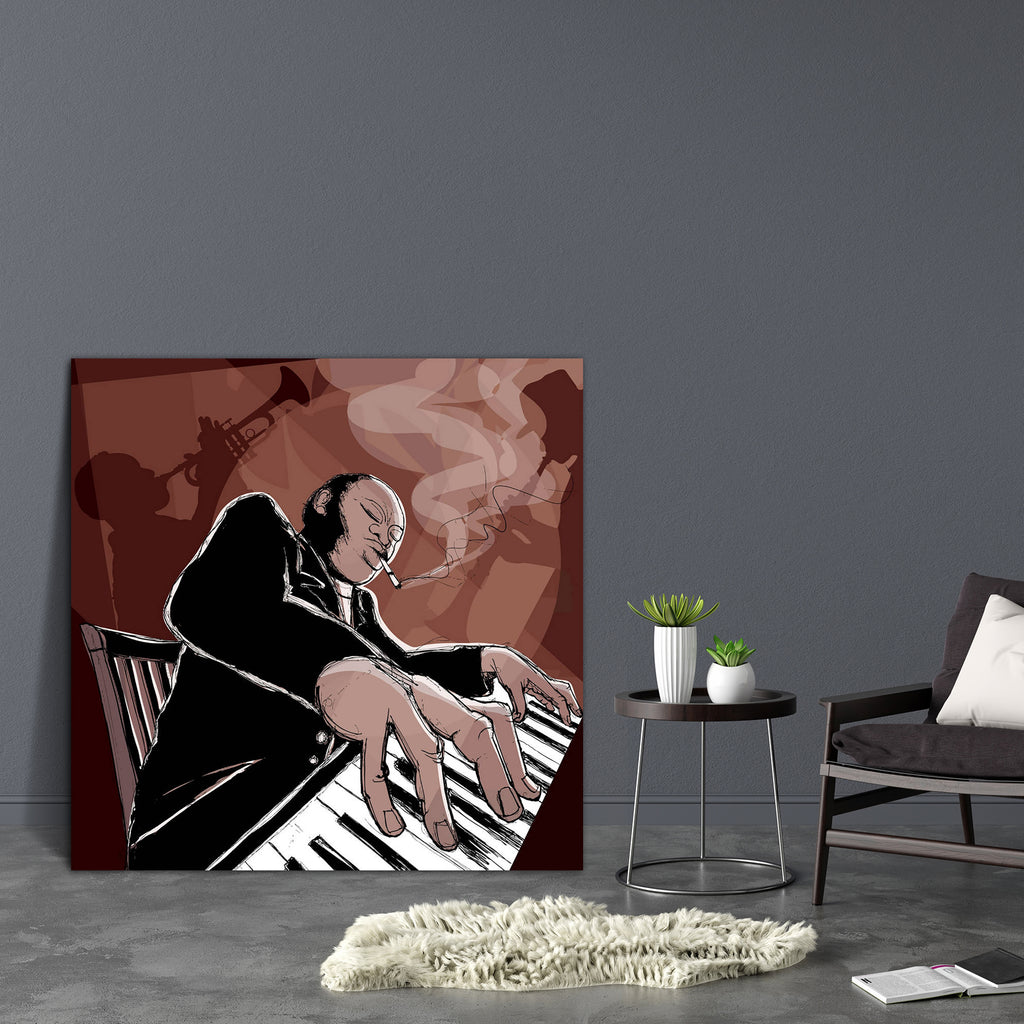 Jazz Band In A Night Club Canvas Painting Synthetic Frame-Paintings MDF Framing-AFF_FR-IC 5001234 IC 5001234, Art and Paintings, Digital, Digital Art, Drawing, Graphic, Illustrations, Music, Music and Dance, Music and Musical Instruments, Pets, Signs, Signs and Symbols, jazz, band, in, a, night, club, canvas, painting, synthetic, frame, saxophone, piano, player, pianist, blues, soul, art, artistic, brass, concert, design, event, horn, illustration, instrument, male, man, musician, perform, performance, play