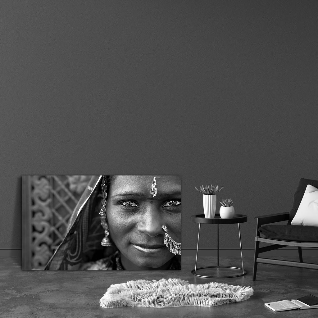 Portrait Of A India Rajasthani Woman Canvas Painting Synthetic Frame-Paintings MDF Framing-AFF_FR-IC 5001238 IC 5001238, Adult, Asian, Automobiles, Black, Black and White, Cities, City Views, Culture, Ethnic, Fashion, Hinduism, Indian, Individuals, People, Portraits, Rural, Traditional, Transportation, Travel, Tribal, Vehicles, White, World Culture, portrait, of, a, india, rajasthani, woman, canvas, painting, synthetic, frame, asia, beautiful, bindi, bride, close, closeup, clothing, color, cultural, ethnici