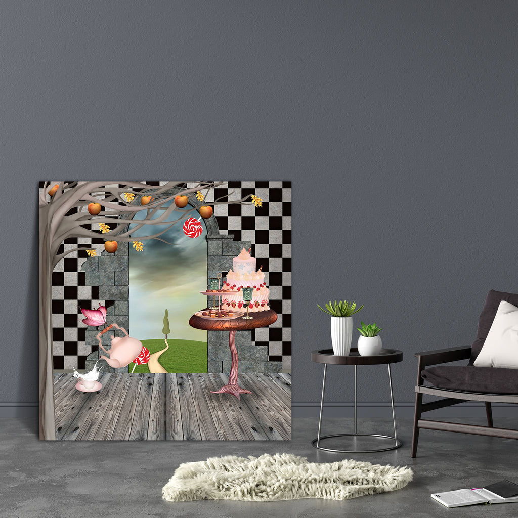 The Temptations Room Canvas Painting Synthetic Frame-Paintings MDF Framing-AFF_FR-IC 5001241 IC 5001241, Architecture, Birthday, Black and White, Cuisine, Digital, Digital Art, Fantasy, Food, Food and Beverage, Food and Drink, Fruit and Vegetable, Fruits, Graphic, Illustrations, Landscapes, Mountains, Pop Art, Scenic, Surrealism, White, the, temptations, room, canvas, painting, synthetic, frame, wonderland, teapot, apple, arc, autumn, autumnal, backdrop, background, banquet, branches, building, cake, coffee