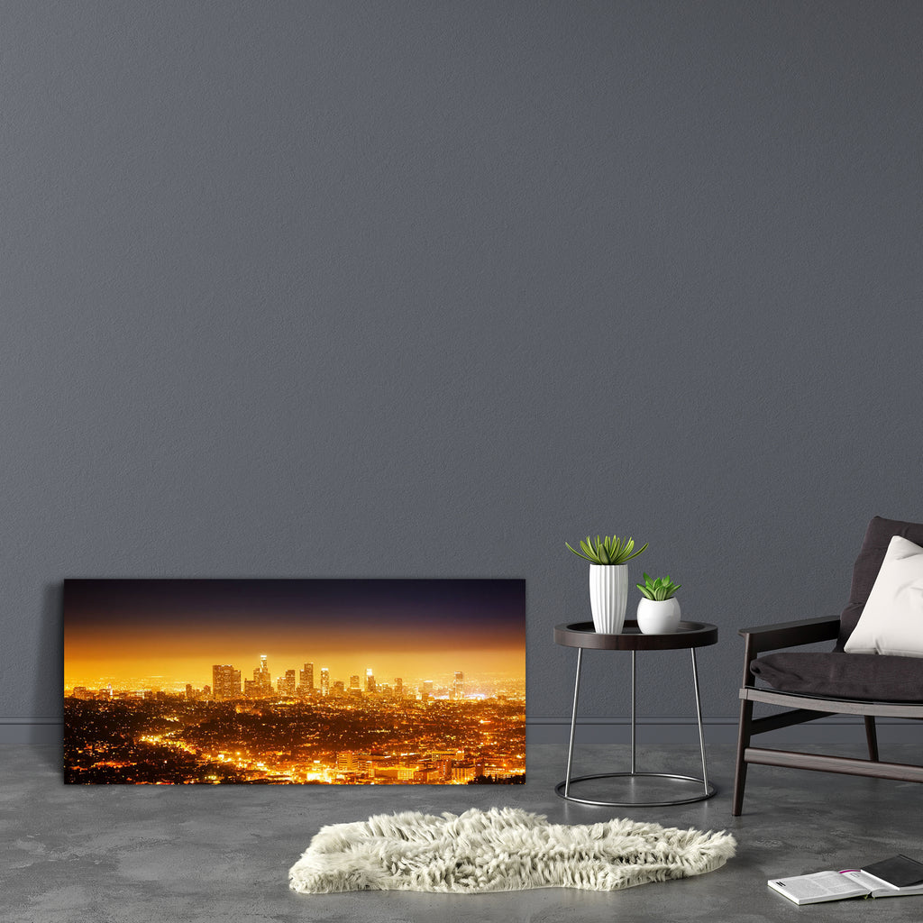 Los Angeles Cityscape Panorama At Night, USA Canvas Painting Synthetic Frame-Paintings MDF Framing-AFF_FR-IC 5001245 IC 5001245, Cinema, Cities, City Views, God Ram, Hinduism, Landmarks, Landscapes, Movies, Panorama, Places, Scenic, Skylines, Space, Television, TV Series, Wooden, los, angeles, cityscape, at, night, usa, canvas, painting, synthetic, frame, skyline, hollywood, blue, buildings, california, city, copyspace, downtown, dramatic, glow, golden, gradient, horizon, horizontal, illuminated, landmark, 