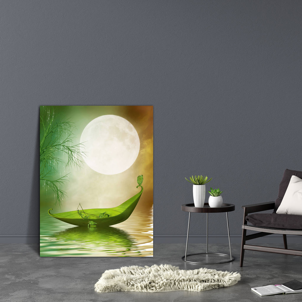 Leaf Boat In The Lake Canvas Painting Synthetic Frame-Paintings MDF Framing-AFF_FR-IC 5001257 IC 5001257, Art and Paintings, Boats, Books, Digital, Digital Art, Fantasy, Graphic, Landscapes, Nature, Nautical, Scenic, leaf, boat, in, the, lake, canvas, painting, synthetic, frame, landscape, fairy, tale, moon, fairytale, amazing, art, backdrops, background, candle, cloud, dream, dreamy, fae, manipulation, mist, misty, outdoor, peaceful, scenario, scene, scrapbook, sky, tales, waves, artzfolio, wall decor for 