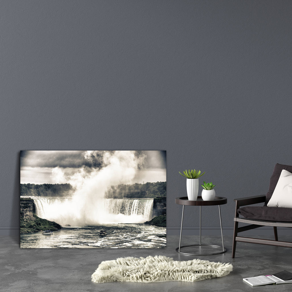 Niagara Falls, Ontario, Canada D2 Canvas Painting Synthetic Frame-Paintings MDF Framing-AFF_FR-IC 5001269 IC 5001269, American, Architecture, Automobiles, Boats, Holidays, Landmarks, Landscapes, Marble and Stone, Nature, Nautical, People, Places, Scenic, Transportation, Travel, Vehicles, niagara, falls, ontario, canada, d2, canvas, painting, synthetic, frame, colors, vegetation, attraction, beautiful, blue, boat, building, canadian, cloud, destination, drop, fall, flow, flowing, green, holiday, horseshoe, l