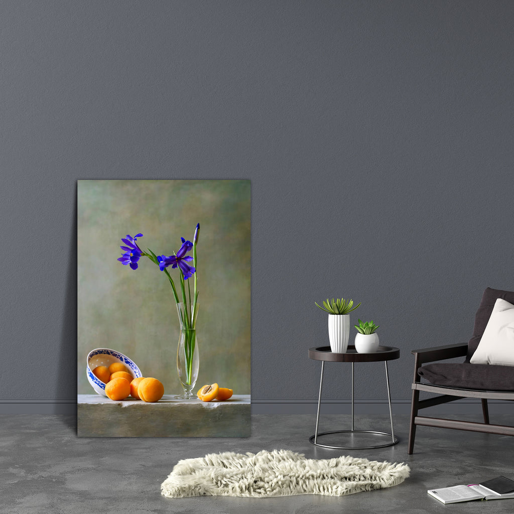 Still Life With Irises & Apricots Canvas Painting Synthetic Frame-Paintings MDF Framing-AFF_FR-IC 5001276 IC 5001276, Art and Paintings, Black and White, Botanical, Floral, Flowers, Fruit and Vegetable, Fruits, Nature, Paintings, Signs, Signs and Symbols, Still Life, White, still, life, with, irises, apricots, canvas, painting, synthetic, frame, morte, fruit, iris, flower, art, beautiful, blue, bouquet, bowl, bud, composition, decoration, design, fragrant, orange, picture, vase, visual, artzfolio, wall deco
