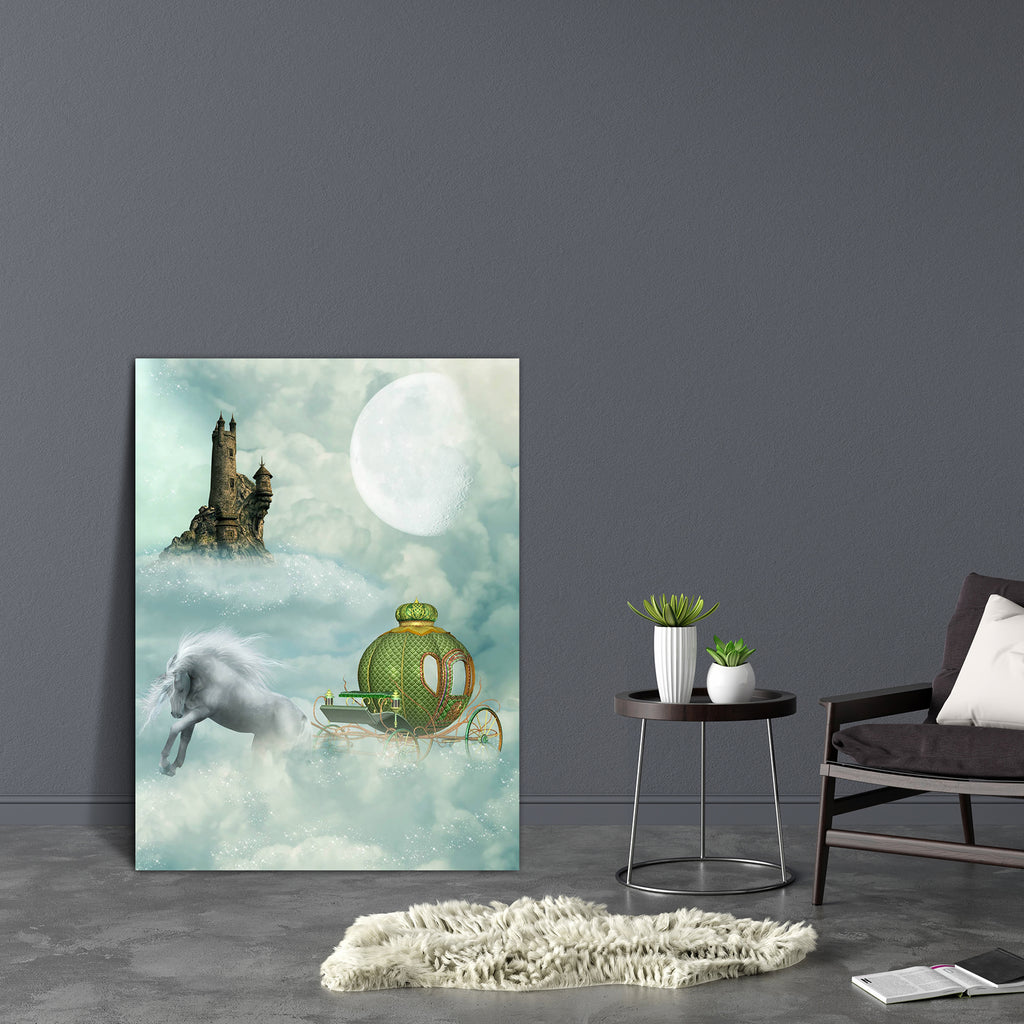 Fantasy Castle & Carriage In The Sky Canvas Painting Synthetic Frame-Paintings MDF Framing-AFF_FR-IC 5001310 IC 5001310, Art and Paintings, Baby, Children, Digital, Digital Art, Fantasy, Graphic, Kids, Landscapes, Nature, Scenic, Stars, castle, carriage, in, the, sky, canvas, painting, synthetic, frame, amazing, angel, angels, art, backdrops, background, beautiful, bright, clouds, dream, dreams, dreamy, exploration, fae, fairy, fairytale, fall, fantastic, golden, horse, house, landscape, light, lighting, ma