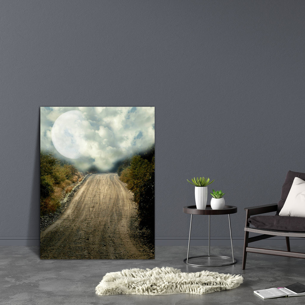 Peaceful Path With Big Moon Canvas Painting Synthetic Frame-Paintings MDF Framing-AFF_FR-IC 5001317 IC 5001317, Art and Paintings, Baby, Botanical, Children, Digital, Digital Art, Fantasy, Floral, Flowers, Graphic, Kids, Landscapes, Nature, Scenic, Stars, Sunsets, peaceful, path, with, big, moon, canvas, painting, synthetic, frame, art, backdrops, background, beautifu, bright, clouds, dream, dreams, dreamy, exploration, fae, fairy, fairytale, fall, fantastic, grass, landscape, light, lighting, magic, manipu