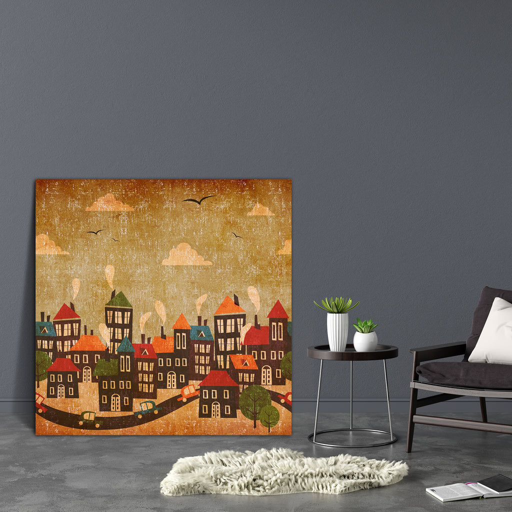 Abstract Winter City Canvas Painting Synthetic Frame-Paintings MDF Framing-AFF_FR-IC 5001325 IC 5001325, Abstract Expressionism, Abstracts, Ancient, Art and Paintings, Books, Cars, Cities, City Views, Decorative, Digital, Digital Art, Graphic, Historical, Illustrations, Medieval, Modern Art, Patterns, Retro, Semi Abstract, Signs, Signs and Symbols, Stripes, Urban, Vintage, abstract, winter, city, canvas, painting, synthetic, frame, wallpaper, poster, aged, antique, art, backdrop, background, banner, car, co