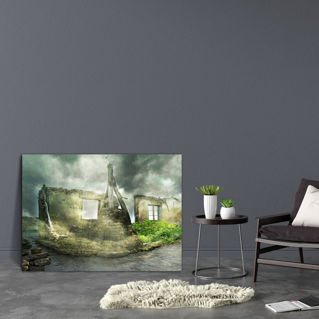 Fantastic Ruins Canvas Painting Synthetic Frame-Paintings MDF Framing-AFF_FR-IC 5001329 IC 5001329, Architecture, Marble and Stone, Realism, Surrealism, fantastic, ruins, canvas, painting, synthetic, frame, destruction, light, magic, sea, sky, stone, surreal, wall, wreckage, artzfolio, wall decor for living room, wall frames for living room, frames for living room, wall art, canvas painting, wall frame, scenery, panting, paintings for living room, framed wall art, wall painting, scenery painting, framed wal