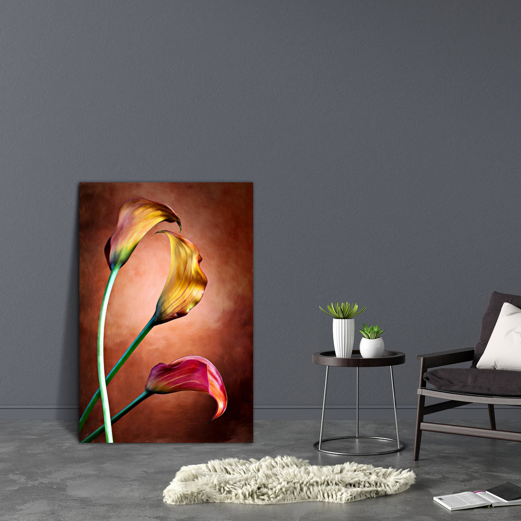 Calla Lily Flower D2 Canvas Painting Synthetic Frame-Paintings MDF Framing-AFF_FR-IC 5001349 IC 5001349, Art and Paintings, Botanical, Floral, Flowers, Love, Nature, Paintings, Romance, Scenic, calla, lily, flower, d2, canvas, painting, synthetic, frame, oil, arum, beauty, freshness, garden, petals, plant, red, artzfolio, wall decor for living room, wall frames for living room, frames for living room, wall art, canvas painting, wall frame, scenery, panting, paintings for living room, framed wall art, wall p