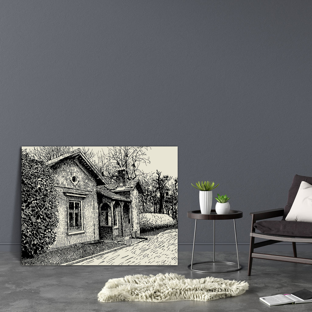 Artistic Village Canvas Painting Synthetic Frame-Paintings MDF Framing-AFF_FR-IC 5001353 IC 5001353, Ancient, Architecture, Art and Paintings, Countries, Digital, Digital Art, Drawing, Graphic, Hand Drawn, Historical, Illustrations, Landscapes, Medieval, Retro, Rural, Scenic, Sketches, Vintage, artistic, village, canvas, painting, synthetic, frame, pencil, sketch, landscape, cottage, farmhouse, antique, architectural, art, composition, country, countryside, engraving, estate, etching, exterior, freehand, ha