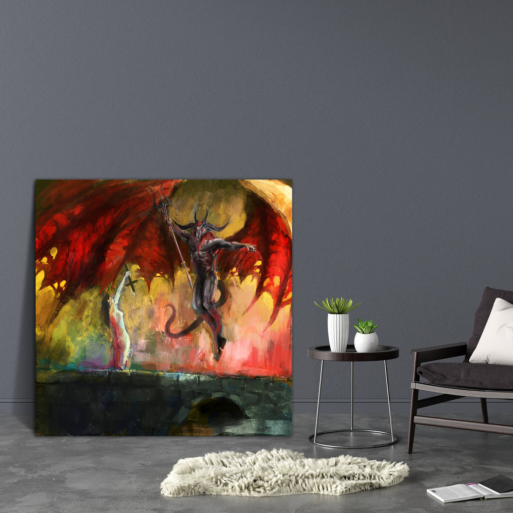 Girl Fighting Devil Canvas Painting Synthetic Frame-Paintings MDF Framing-AFF_FR-IC 5001367 IC 5001367, Art and Paintings, Cross, Paintings, Religion, Religious, girl, fighting, devil, canvas, painting, synthetic, frame, hell, satan, demon, lucifer, afterlife, anger, angry, art, bad, body, bridge, burnt, cooking, demonic, desire, diabolic, ember, energy, evil, fiery, heat, horns, hot, imaginary, inferno, myth, mythology, poster, rage, red, spirit, stare, underworld, wrath, artzfolio, wall decor for living r