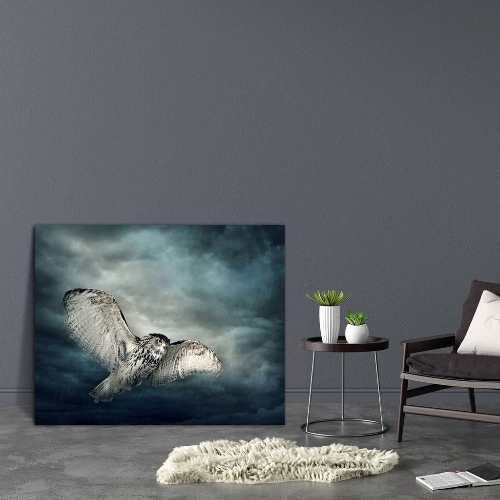 Owl Bird Canvas Painting Synthetic Frame-Paintings MDF Framing-AFF_FR-IC 5001368 IC 5001368, Ancient, Architecture, Birds, Black, Black and White, Fantasy, Historical, Medieval, Signs and Symbols, Symbols, Vintage, owl, bird, canvas, painting, synthetic, frame, owls, wizard, flying, night, antique, autumn, blue, cloud, dark, darkness, dramatic, dreams, emotion, evening, evil, fable, fairy, fairytale, ghost, gloomy, halloween, horror, imagination, imagine, magic, midnight, mist, moon, mysterious, palace, pla