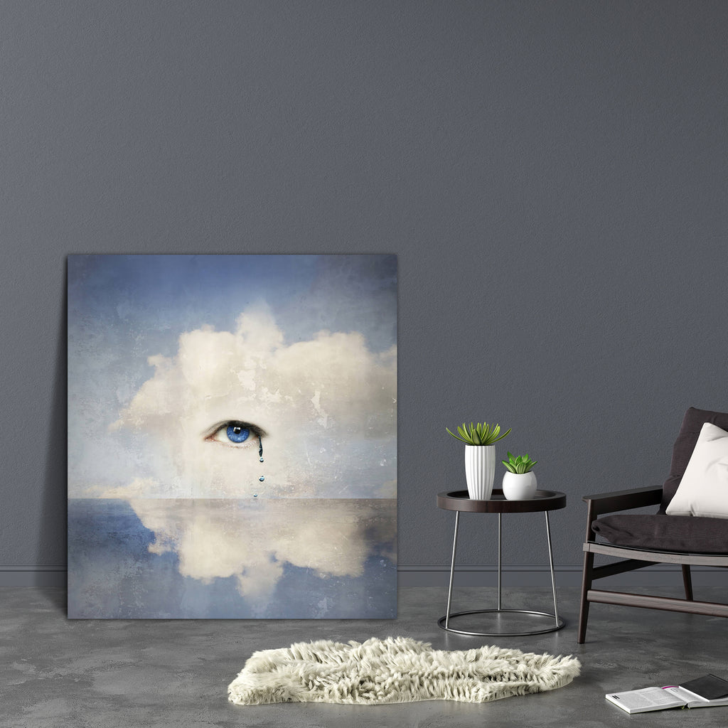 Human Eye Crying In The Clouds Canvas Painting Synthetic Frame-Paintings MDF Framing-AFF_FR-IC 5001373 IC 5001373, Abstract Expressionism, Abstracts, Art and Paintings, Collages, Conceptual, Fantasy, Semi Abstract, Surrealism, human, eye, crying, in, the, clouds, canvas, painting, synthetic, frame, psychology, illusion, optical, abstract, art, artistic, background, beautiful, closeup, cloud, cloudy, collage, colorful, concept, cover, creative, creativity, cry, depression, detail, expression, fragility, grun