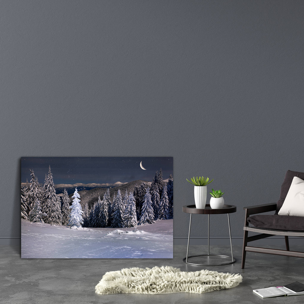 Beautiful Winter Landscape Canvas Painting Synthetic Frame-Paintings MDF Framing-AFF_FR-IC 5001412 IC 5001412, Automobiles, Black and White, Christianity, Landscapes, Mountains, Nature, Scenic, Seasons, Stars, Transportation, Travel, Vehicles, White, Wooden, beautiful, winter, landscape, canvas, painting, synthetic, frame, christmas, night, scenery, adventure, background, chill, cold, color, cover, fairytale, fir, forest, fresh, frost, frozen, highlands, hill, hoarfrost, ice, idyllic, light, majestic, moon,